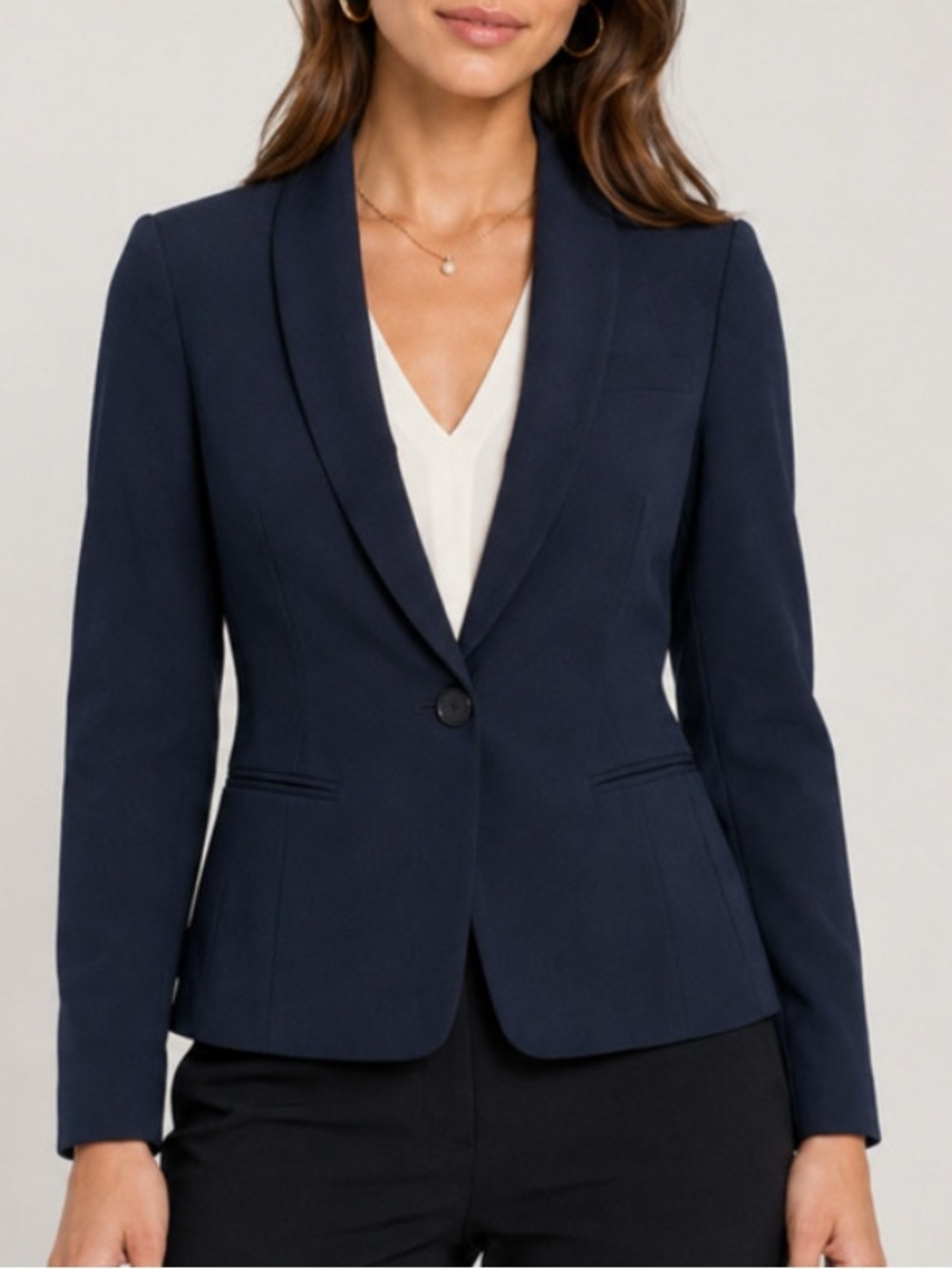 ANTONIO MELANI Navy Single-Button Tailored Blazer
